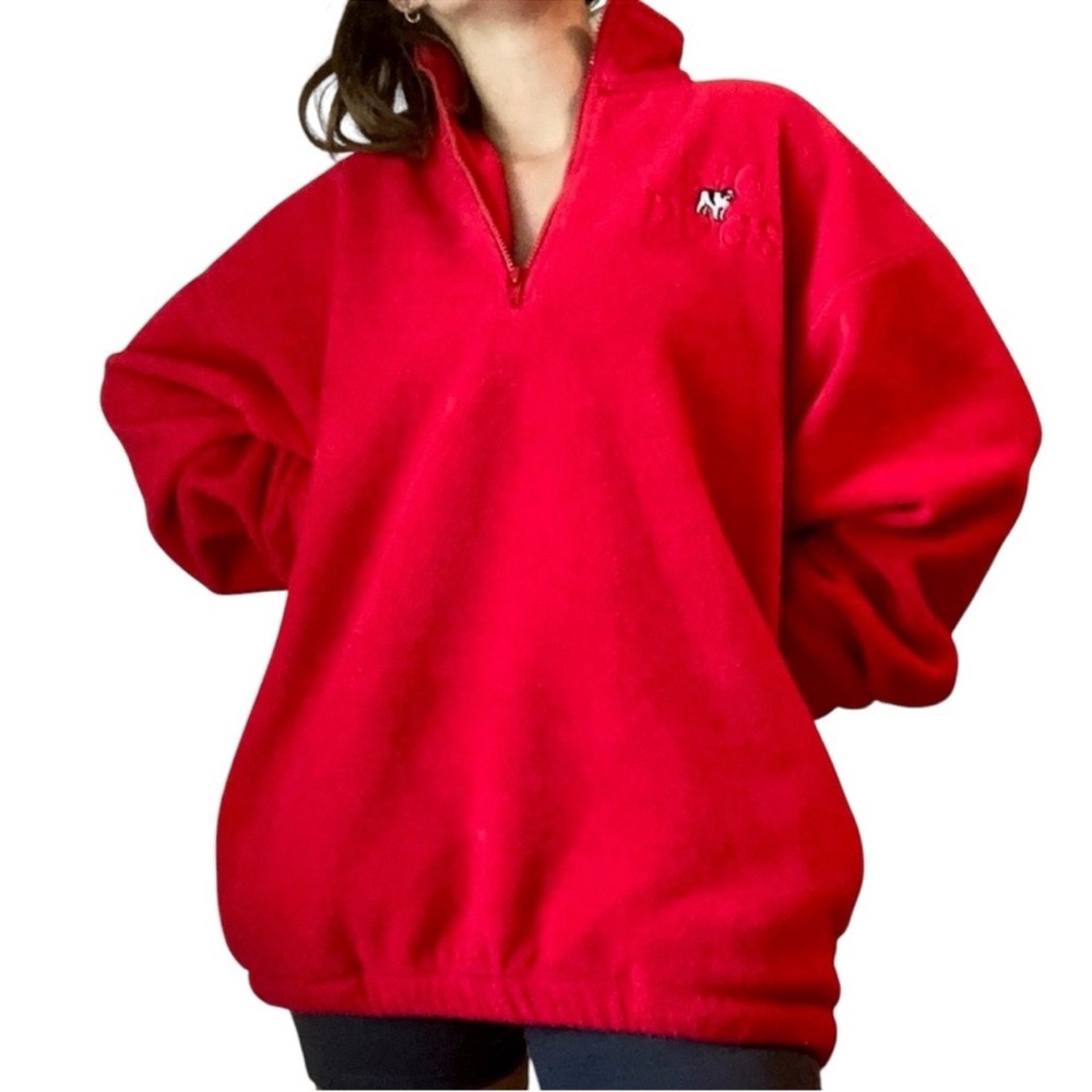 Vintage Big Dogs 1/4 Zip Pullover Fleece Embroidered Logo Oversized